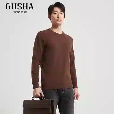 古鲨 休闲简约圆领针织衫 男款