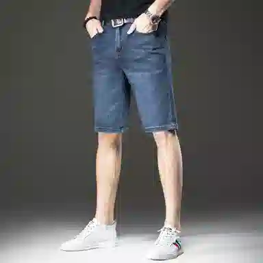 贵色 夏季 高端薄款直筒中裤潮流牛仔短裤 男女同款