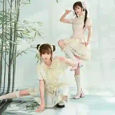 森女部落 原创新中式提花泡泡袖上衣衬衫 女款