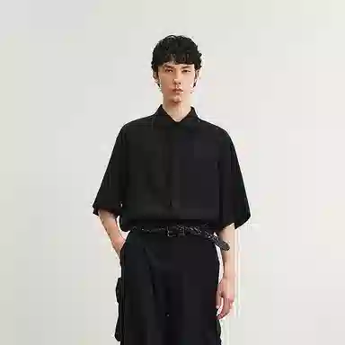 速写 简约时尚舒适宽松休闲短袖衬衫 男款
