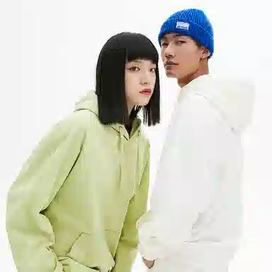 美特斯邦威 国潮纯色休闲宽松连帽卫衣 男女同款