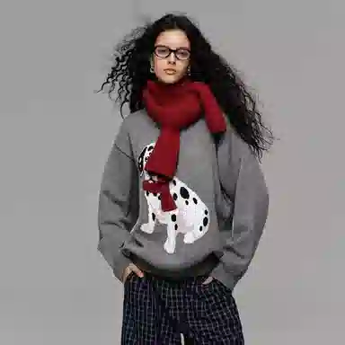 PSO Brand Spot Dog Jacquard Sweater