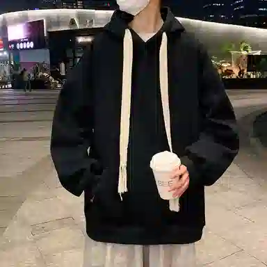 金盾 重磅外套休闲刺绣宽松连帽卫衣 男款