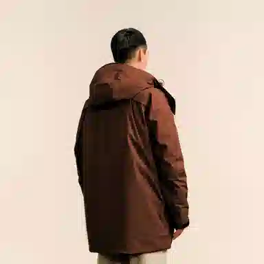 速写 宽松连帽保暖派克中长款羽绒服 男款