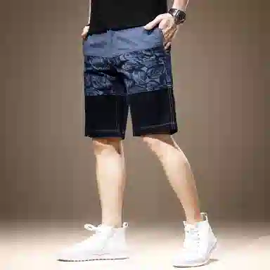 活力满满夏季必备 美式高街拼色迷彩高街轻商务城市机能薄款百搭宽松纯色五分外穿沙滩休闲短裤 男女同款 蓝色卡其咖啡三色可选