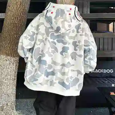 悍戈 潮流高街风拉链春秋情侣款外套卫衣 男女同款