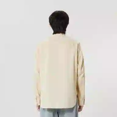 速写 纯色立领宽松单排扣长袖衬衫 男女同款