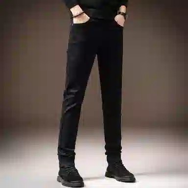 贵色 美式潮流纯色简约风轻商务通勤设计感弹力舒适时尚百搭休闲牛仔裤 男女同款