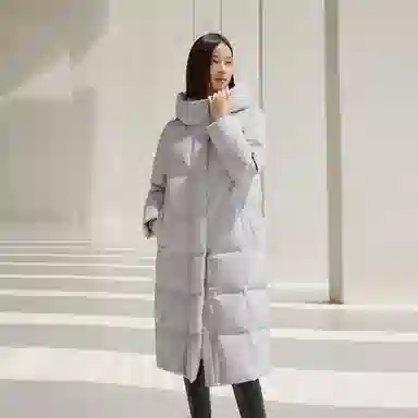波司登 鹅绒连帽长款厚款纯色羽绒服 女款