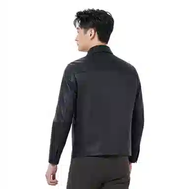 利郎 商务翻领高端品质经典皮衣 男款