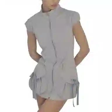 SCULPTOR Cargo Zip-Up Dress Ice Gray