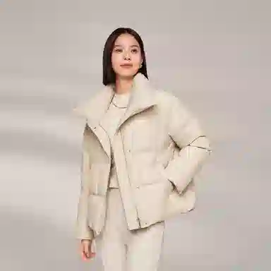 波司登 鹅绒立领短款厚款纯色面包服羽绒服 女款