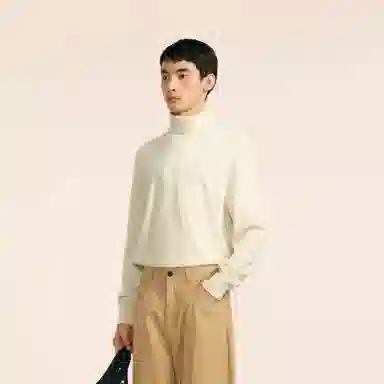 速写 羊毛修身内搭高领简约舒适保暖时尚休闲纯色厚款长袖毛衣 男款