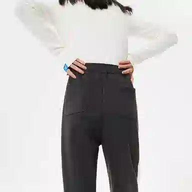 美特斯邦威 高腰宽松系带针织运动裤 女款