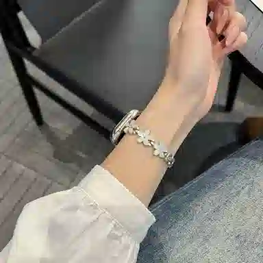 潮流腕 表带 苹果适用 金属材质 适用苹果手表 花瓣链表带腕带男女通用