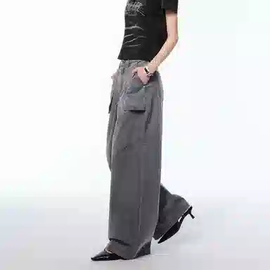 太平鸟 简约个性直筒工装牛仔裤 女款