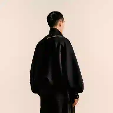 速写 拉链解构街头立领复古卫衣 男款