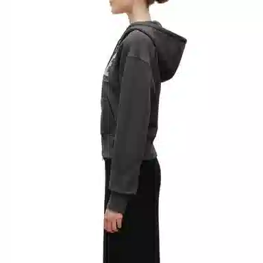 MARITHE FRANCOIS GIRBAUD FW25 LACE APPLIQUE CROP HOODIE