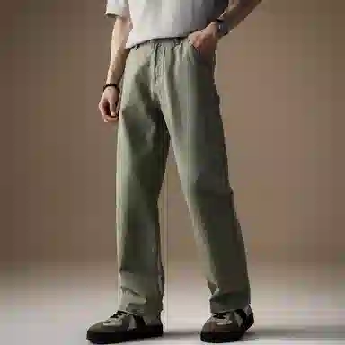 贵色 简约复古水洗石磨纯棉薄款潮牌休闲透气抗皱百搭款高端轻磅痞帅阔腿长裤牛仔裤 男女同款