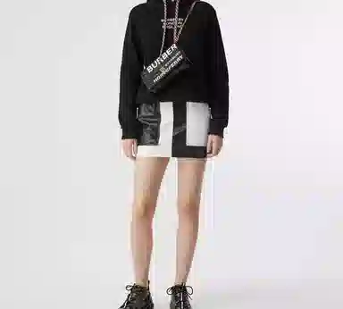 Burberry Embroidered Logo Hoodie Black