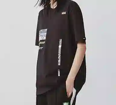 Vans Logo Print T-Shirt Black