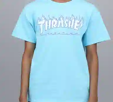 Thrasher Flame Logo Tee Blue