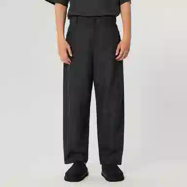 速写 纯色直筒宽松梭织休闲裤 男女同款 杂藏青