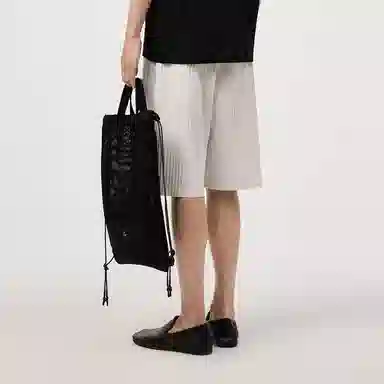 速写 直筒宽松纯色系带休闲裤 男款