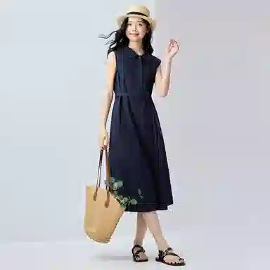 佐丹奴 两面穿绑带梭织背心无袖连衣裙 女款