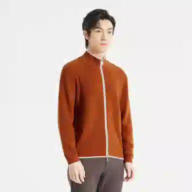 利郎 半高领时尚百搭开衫毛衫秋季有型毛衣 男款