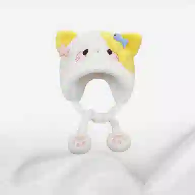 【吃鱼小猫】 恩僾德 猫咪 大头围显脸小 聚酯纤维 绒线帽 男女同款情侣款