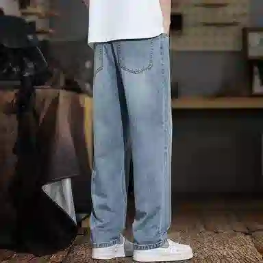 遨宇 美式经典复古潮流极简风直筒裤薄款休闲户外百搭长裤子牛仔裤 男款