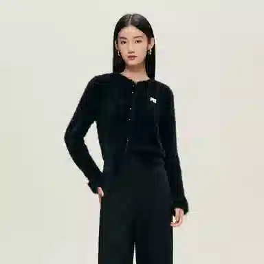 太平鸟 羽毛纱简约圆领针织衫 女款