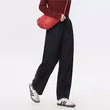 佐丹奴 破骨松紧腰针织阔腿长裤休闲裤 女款