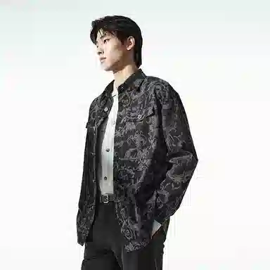 PEACEBIRD MEN Retro Jacquard Shirt