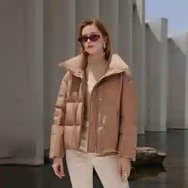 波司登 鹅绒立领短款厚款纯色面包服羽绒服 女款