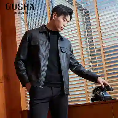 古鲨 时尚氛围保暖翻领羽绒服 男款