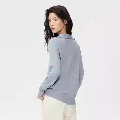 佐丹奴 羊毛混纺双面穿宽松高领针织衫 女款