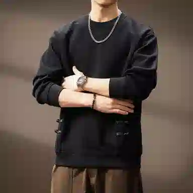 贵色 美式潮流复古纯色简约学院风重磅潮牌时尚百搭卫衣 男女同款