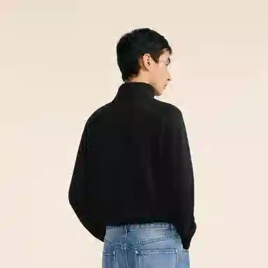 速写 羊毛修身内搭高领简约舒适保暖时尚休闲纯色厚款长袖毛衣 男款