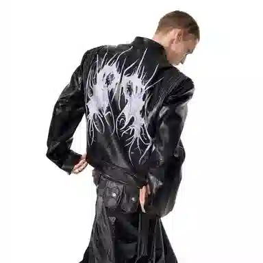 START EXCEED END Painted Leather Jacket