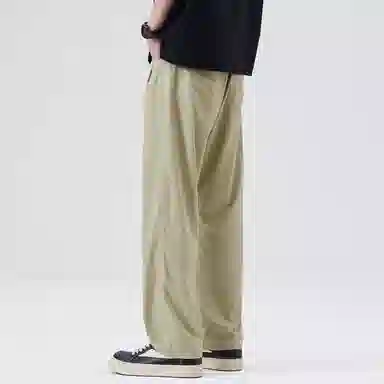 童先森 潮流宽松打褶直筒裤垂感阔腿休闲裤 男款