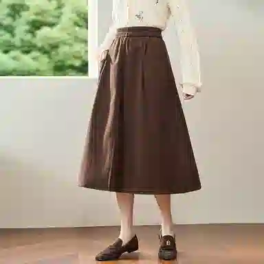 茵曼 田园法式双口袋休闲短裙