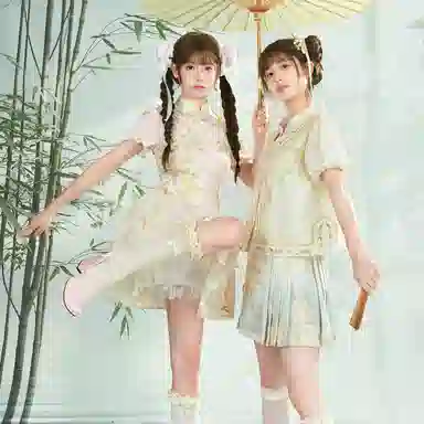 森女部落 原创新中式提花泡泡袖上衣衬衫 女款