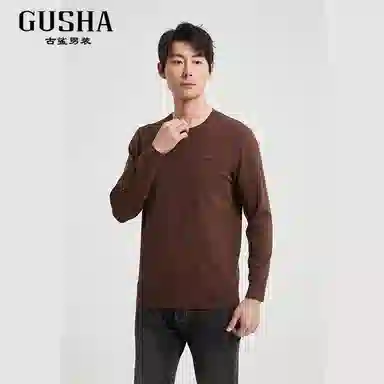 古鲨 休闲简约圆领针织衫 男款