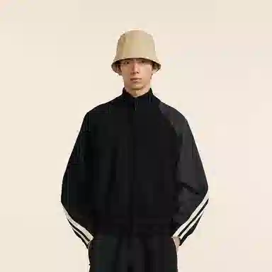 速写 拼接拉链个性舒适拼色半高领毛衣 男款