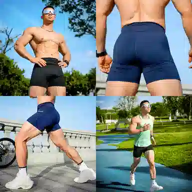 墨立方 专业压缩吸湿排汗快干舒适运动短裤 男款