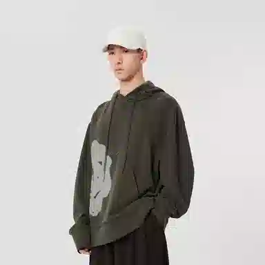 速写 图案印花套头连帽卫衣 男女同款