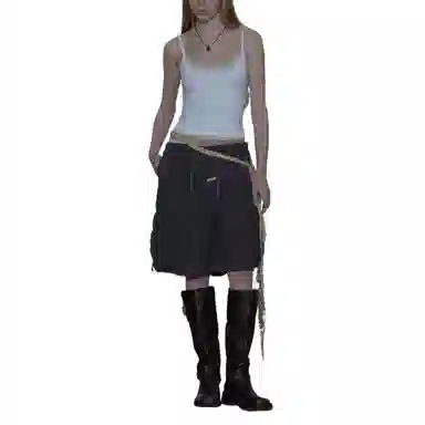 SCULPTOR Twill Cargo Half Pants Navy