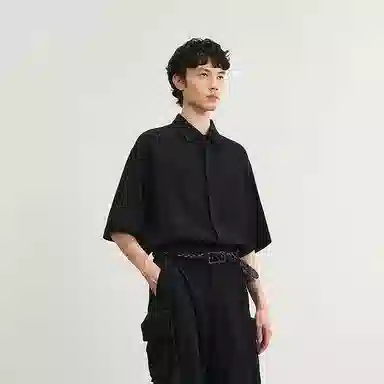 速写 简约时尚舒适宽松休闲短袖衬衫 男款